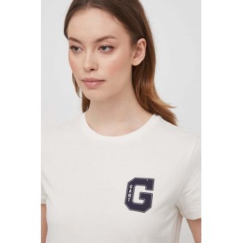 Gant tricou din bumbac femei, culoarea bej