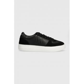 Karl Lagerfeld sneakers din piele T/KAP culoarea negru, KL51424