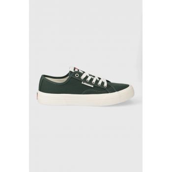 Tommy Jeans tenisi TJM LACE UP CANVAS COLOR barbati, culoarea verde, EM0EM01365