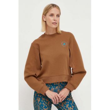 adidas by Stella McCartney bluză trening Timber culoarea maro, uni IT8282