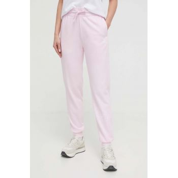 adidas pantaloni de trening culoarea roz, cu imprimeu IS4283