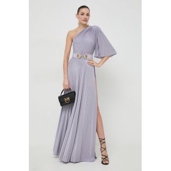 Elisabetta Franchi rochie culoarea violet, maxi, evazati