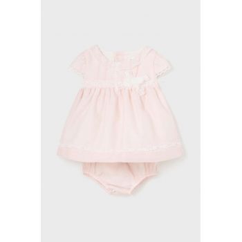 Mayoral Newborn rochie bebe culoarea bej, mini, evazati