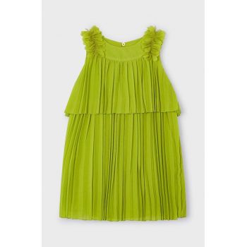 Mayoral rochie fete culoarea verde, mini, evazati