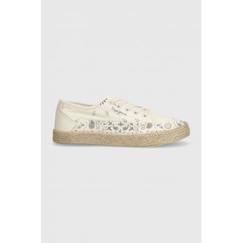 Pepe Jeans espadrile PLS10414 culoarea bej, JADE PRINT