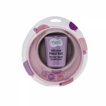 Set 3 recipiente silicon hrana bebe Melii purplepinkgrey