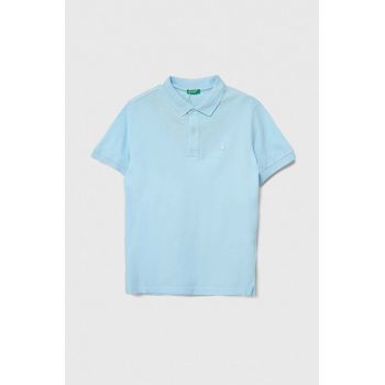 United Colors of Benetton tricouri polo din bumbac pentru copii neted