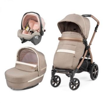 Carucior 3 in 1 Peg Perego Book, SLK, 0 - 22 kg, Mon Amour, Bej   Roz