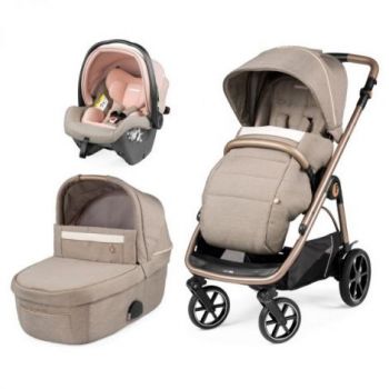 Carucior 3 in 1 Peg Perego Veloce, SLK, 0 - 22 kg, Mon Amour, Bej   Roz