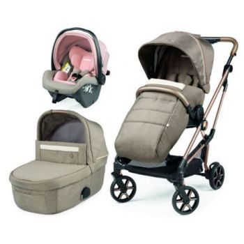 Carucior 3 in 1 Peg Perego Vivace, Lounge, 0 - 22 kg, Mon Amour, Bej   Roz