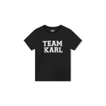 Karl Lagerfeld tricou de bumbac pentru copii culoarea negru, cu imprimeu