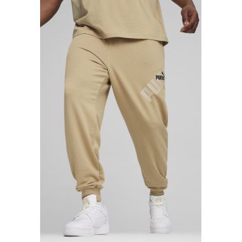 Pantaloni de trening cu imprimeu logo si snur in talie Power