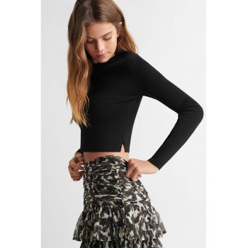 Pulover crop cu decolteu rotund Berta ieftin