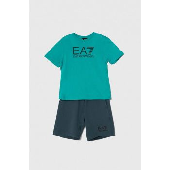 EA7 Emporio Armani set de bumbac pentru copii culoarea verde