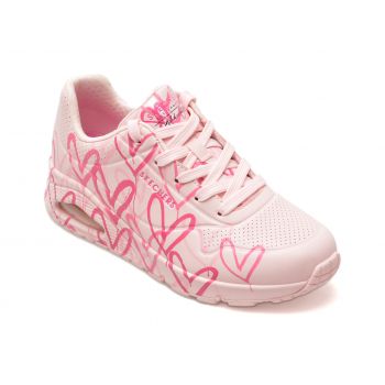 Pantofi sport SKECHERS roz, UNO, din piele ecologica