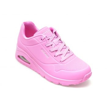 Pantofi sport SKECHERS roz, UNO, din piele ecologica