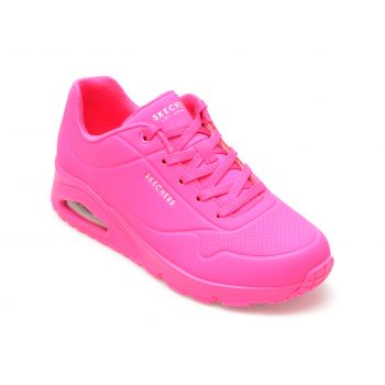 Pantofi sport SKECHERS roz, UNO, din piele ecologica ieftini