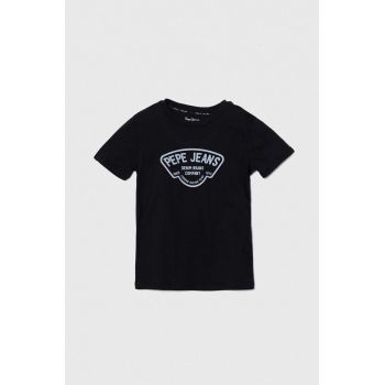 Pepe Jeans tricou de bumbac pentru copii REGEN culoarea albastru marin, cu imprimeu