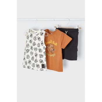 Set de pantaloni scurti - tricou si top din bumbac - 3 piese