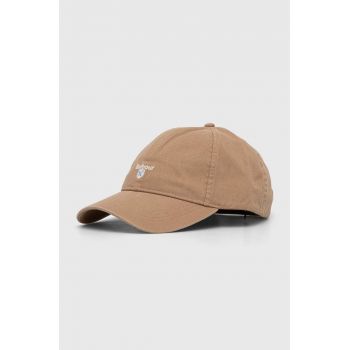 Barbour șapcă de baseball din bumbac Sports Caps culoarea bej, cu imprimeu, MHA0274