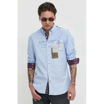 Desigual camasa din bumbac barbati, cu guler button-down, regular