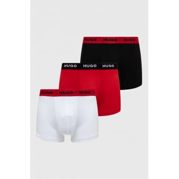 HUGO boxeri 3-pack bărbați, culoarea roșu 50469766