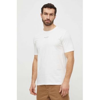 Marc O'Polo tricou din bumbac barbati, culoarea bej, cu imprimeu