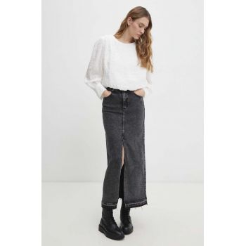 Answear Lab fusta jeans culoarea negru, maxi, drept