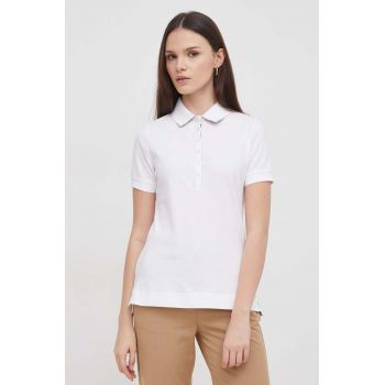 Barbour tricou polo femei, culoarea alb