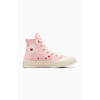 Converse teniși Chuck 70 Y2K Heart culoarea roz, A09113C