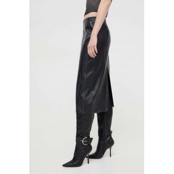 Diesel fustă culoarea negru, midi, drept A12212.0CKAL