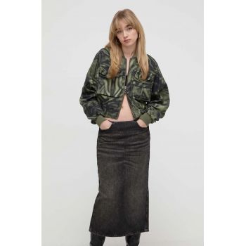 Diesel geacă bomber femei, culoarea verde, de tranziție, oversize A12214.0WGAL