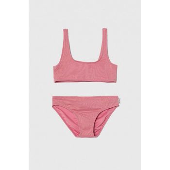 Pepe Jeans costum de baie pentru copii din două piese LUREX SC BIKINI SET culoarea roz