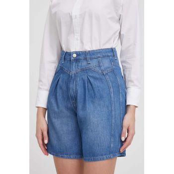 Pepe Jeans pantaloni scurti jeans femei, neted, high waist