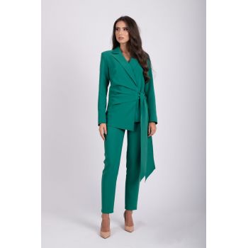 Sacou LaDonna verde cambrat asimetric