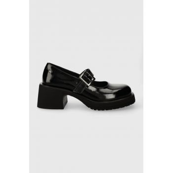 Wojas pantofi de piele culoarea negru, cu toc drept, 3509131