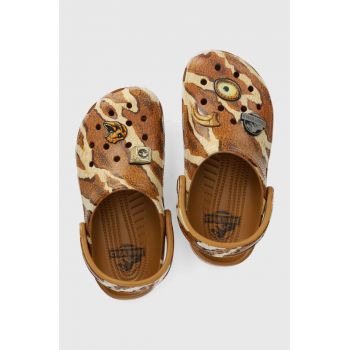 Crocs slapi copii JURASSIC WORLD CLASSIC CLOG culoarea maro