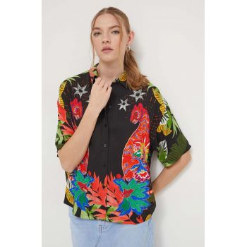 Desigual camasa femei, cu guler clasic, relaxed