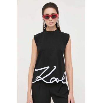 Karl Lagerfeld tricou din bumbac culoarea negru