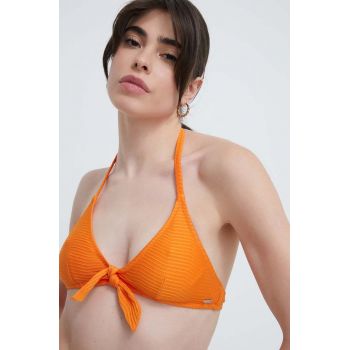 Pepe Jeans sutien de baie culoarea portocaliu, cupa moale