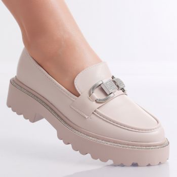 Pantofi dama casual Bej din Piele Ecologica Emba