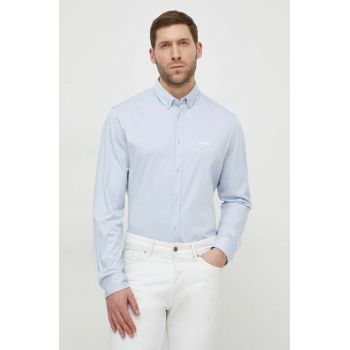 BOSS Green cămașă din bumbac bărbați, culoarea violet, cu guler button-down, regular 50512006