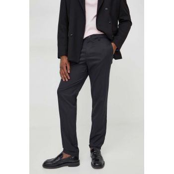 BOSS Green pantaloni bărbați, culoarea negru, drept 50495488