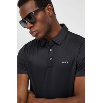 Michael Kors tricou polo barbati, culoarea negru, cu imprimeu