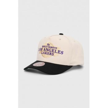 Mitchell&Ness sapca NBA LOS ANGELES LAKERS culoarea bej, cu imprimeu