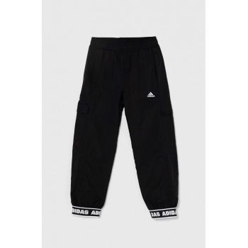 adidas pantaloni de trening pentru copii culoarea negru, neted