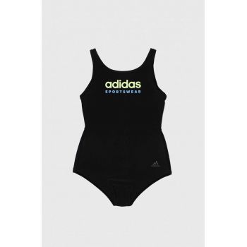 adidas Performance costum de baie dintr-o bucată pentru copii culoarea negru