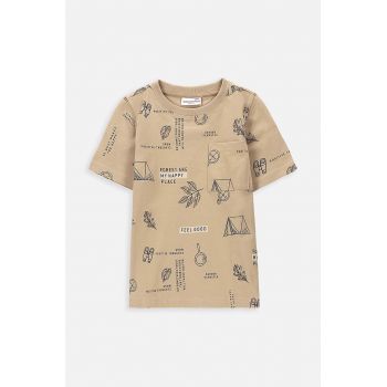 Coccodrillo tricou de bumbac pentru copii culoarea bej, modelator