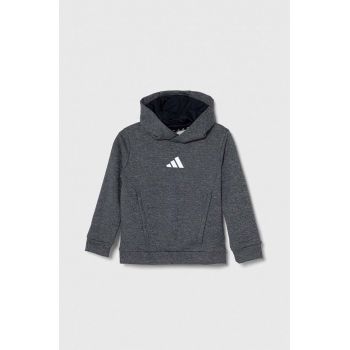 adidas bluza copii culoarea albastru marin, cu glugă, modelator