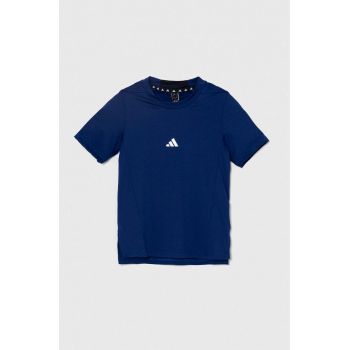 adidas tricou copii culoarea albastru marin, cu imprimeu ieftin